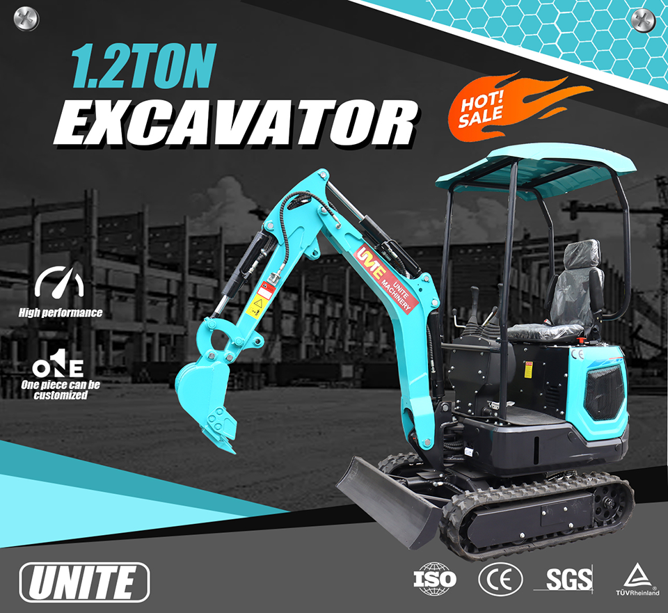 Crawler Mini Excavator 1.2 Ton Rocker Backhoe Hydraulic Excavator ...
